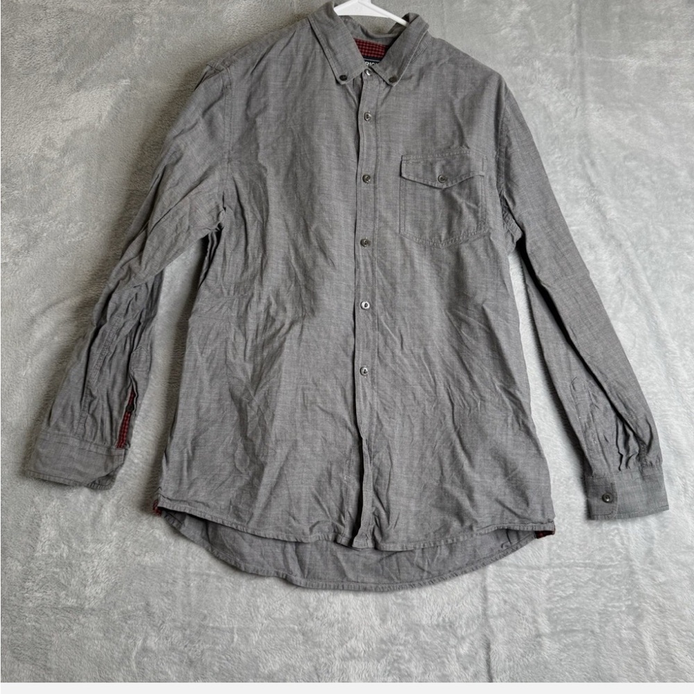 Woolrich Shirt Mens S Gray Woolen Mills Button Down 100% Cotton Barn Chore Ranch